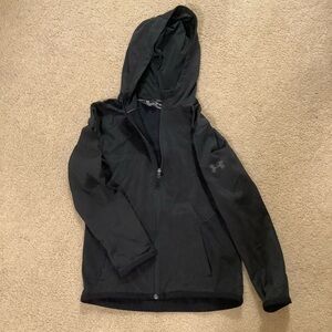 Under Armour Black Hoodie Jacket Logo Graphic Full Zip Medium